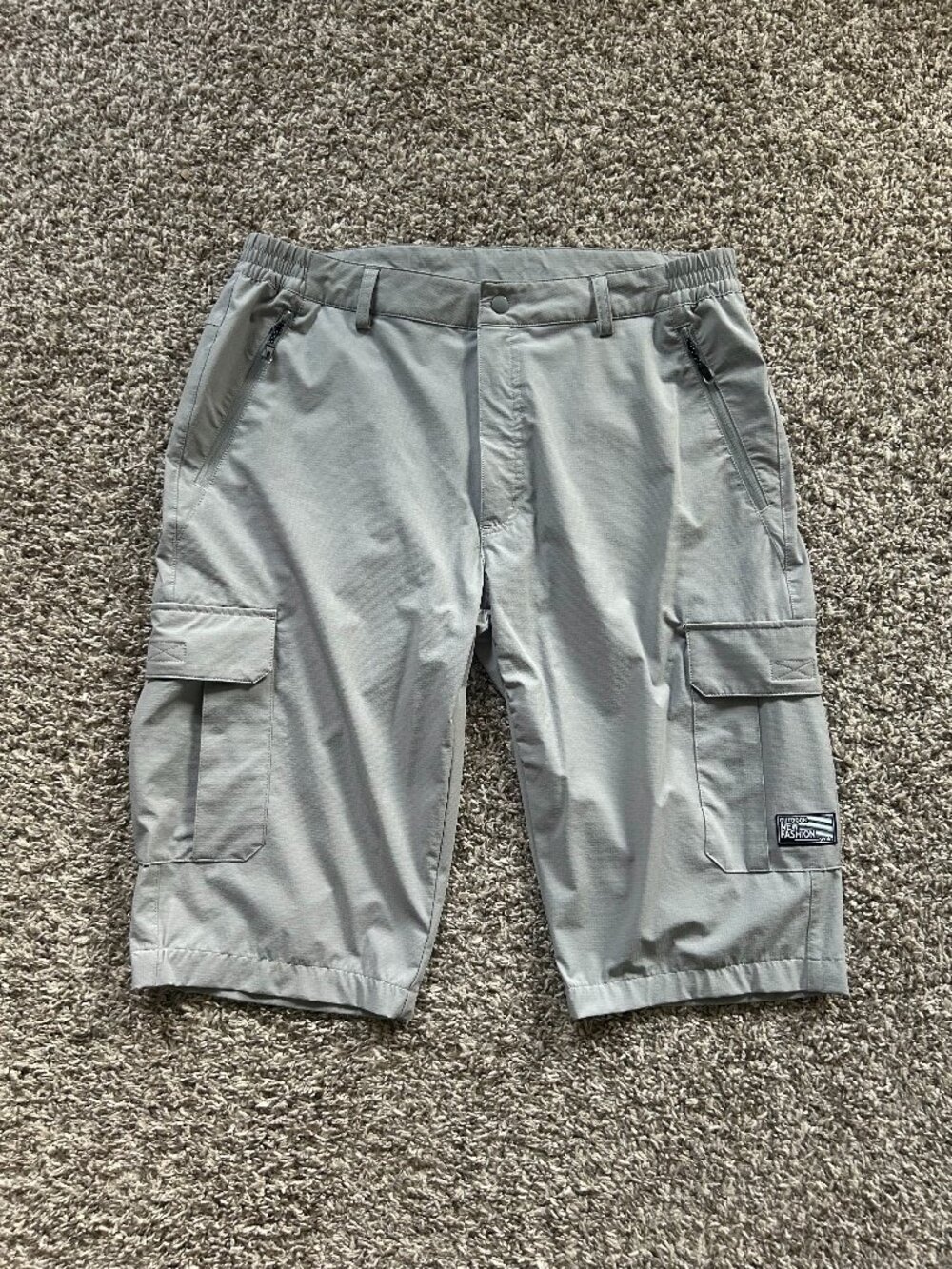 Men's Light Gray Nylon Cargo Shorts